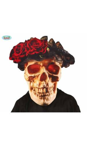 Giant Skull Mask with Flowers - Adult One Size