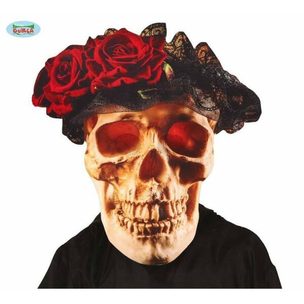 Giant Skull Mask with Flowers - Adult One Size