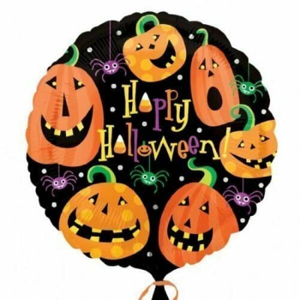 "Happy Halloween" Pumpkin Spider Foil Balloon - 18"