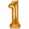 53 Inch Jumbo Size Foil Balloon Number 1 - Gold