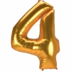 53 Inch Jumbo Size Foil Balloon Number 4 - Gold