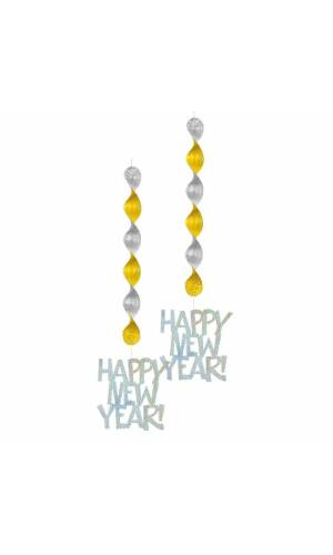 New Year's Stars Prism Hanging Decorations - 30 Inch - 2pk