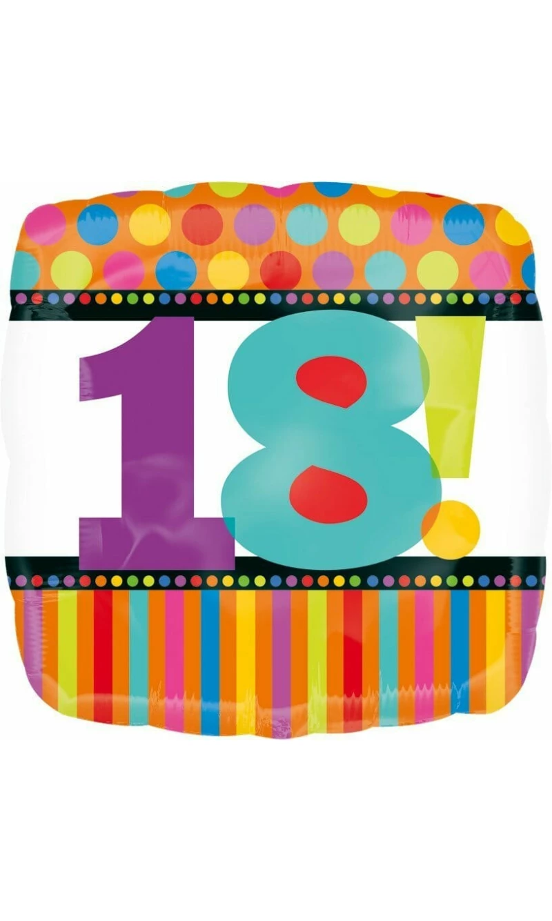Birthday No.20 Dots & Stripes 18'' Foil Balloon (45cm)