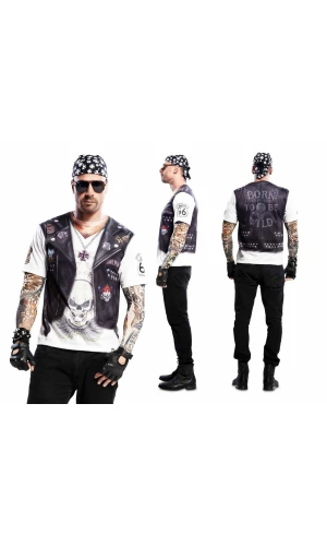 Hellboy, Manga Corta, 2 Pzas. Tatuaje - Adult Size XL