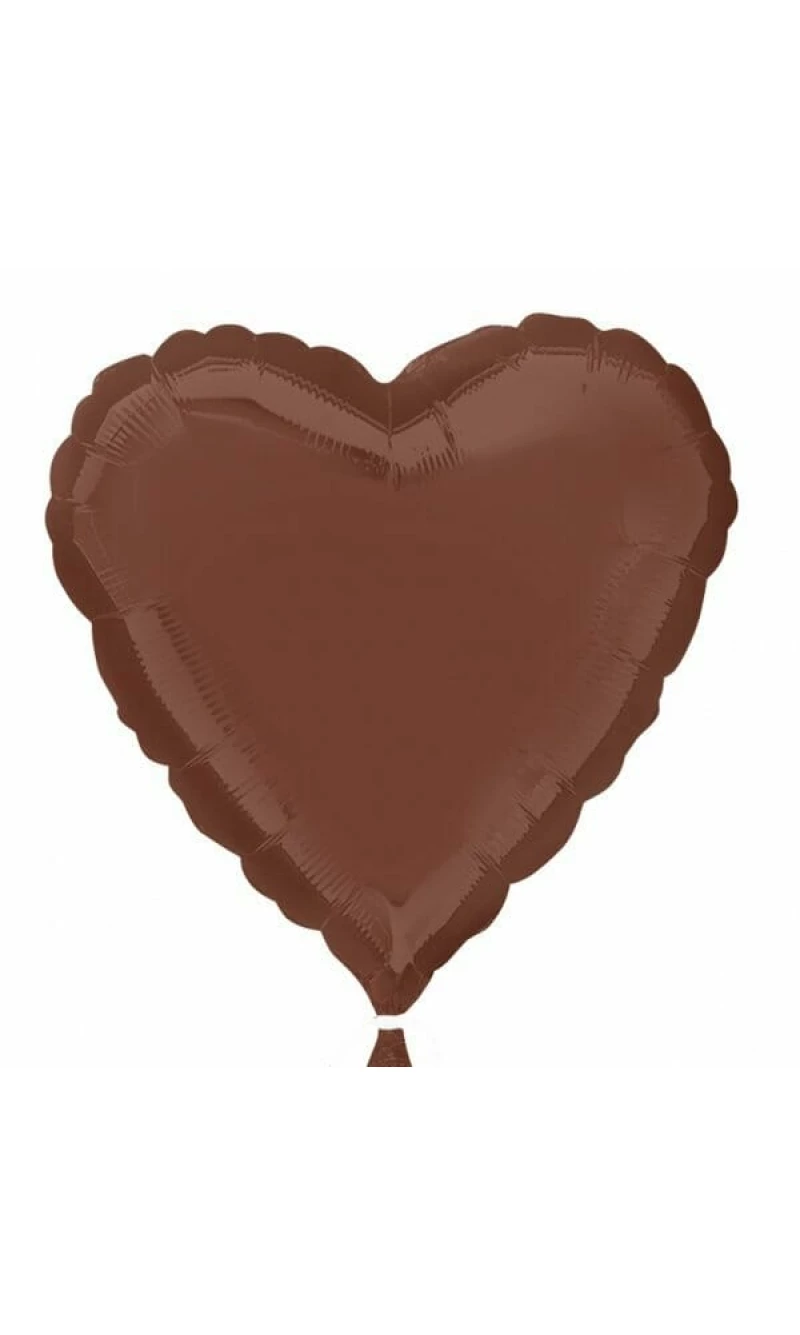 Chocolate Brown Heart Foil Balloon 18''