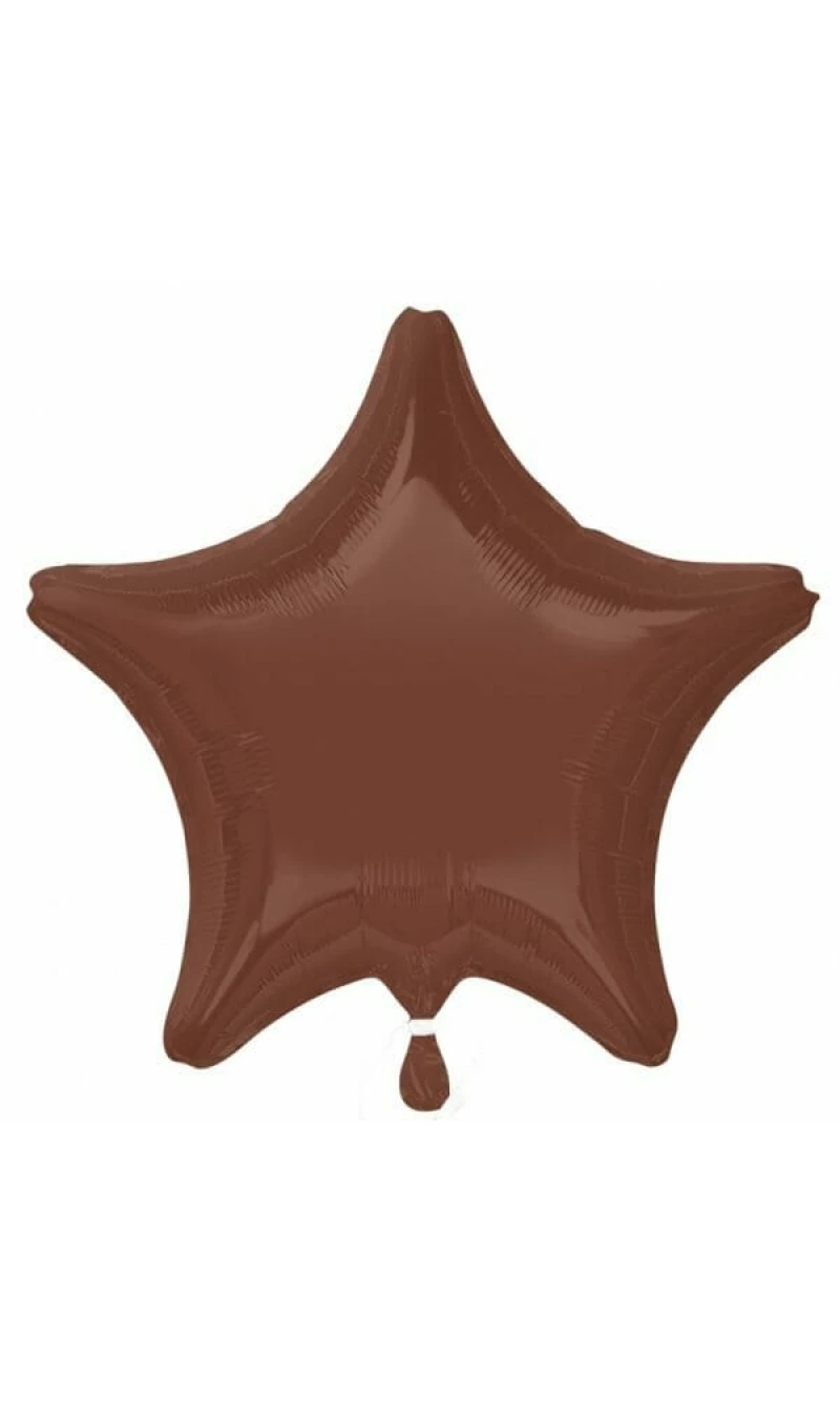 Chocolate Brown Star Foil Balloon 18''