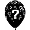 Fashion Solid Black Gender Reveal Question Marks - 12" Latex Balloon