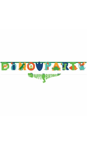 Dino-Mite Jumbo Letter Banner with Mini Banner  Personalizable - 230cm