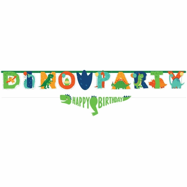 Dino-Mite Jumbo Letter Banner with Mini Banner  Personalizable - 230cm