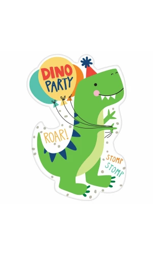 Dino-Mite Invitations & Envelopes & Stickers - 8pk