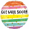 Get Well Bold Stripes Standard Foil Balloon - 43cm