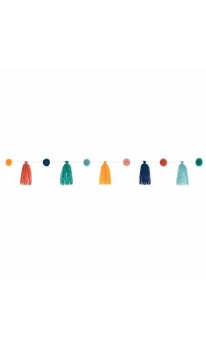 Garland With Pom Pom's Boho Vibes -  Length 329cm
