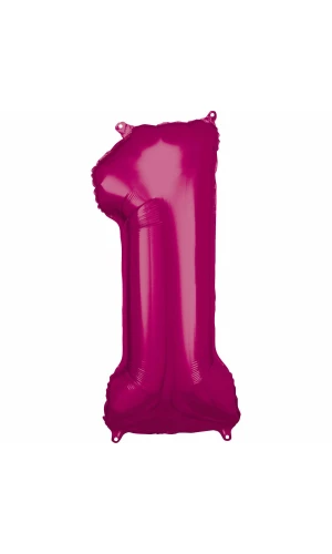 34 Inch Foil Balloon Number 1 - Pink