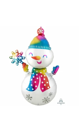 MultiBalloon Satin Infused Snowman Foil Balloon - 78cm x 139cm