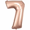 34 Inch Foil Balloon Number 7 - Rose Gold