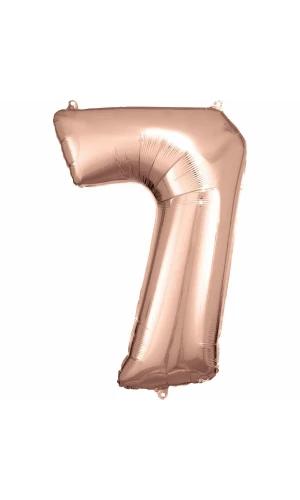 34 Inch Foil Balloon Number 7 - Rose Gold