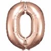 34 Inch Foil Balloon Number 0 - Rose Gold