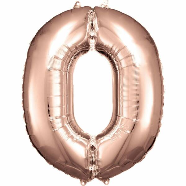 34 Inch Foil Balloon Number 0 - Rose Gold