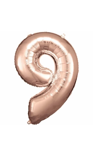 34 Inch Foil Balloon Number 9 - Rose Gold