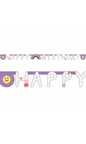 Peppa Pig Happy Birthday Letter Banner - 210cm x 13cm