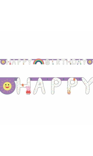 Peppa Pig Happy Birthday Letter Banner - 210cm x 13cm