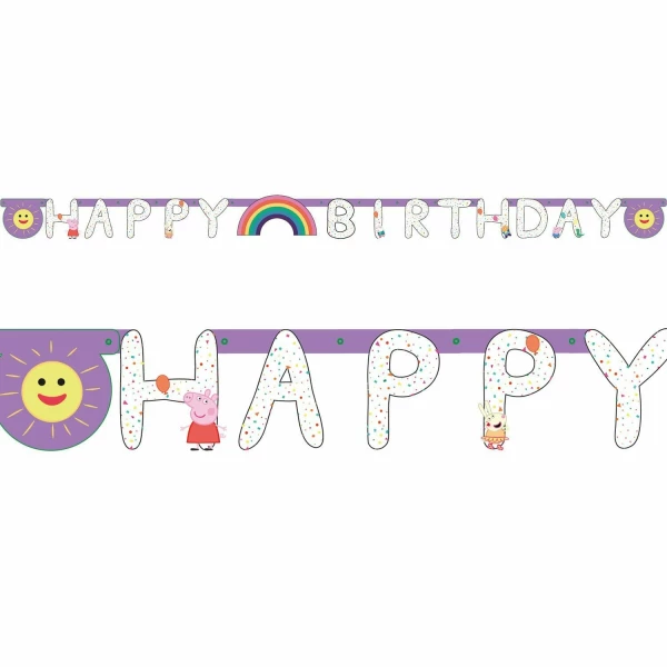 Peppa Pig Happy Birthday Letter Banner - 210cm x 13cm