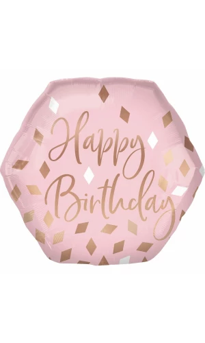 Rose Gold Blush Birthday Foil Balloon Supershape