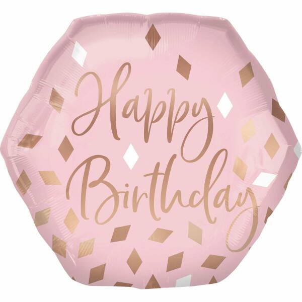 Rose Gold Blush Birthday Foil Balloon Supershape