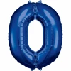 34 Inch Foil Balloon Number 0 - Blue
