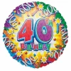 Birthday Explosion 40th Prismatic 18'' Foil Balloon (45cm)
