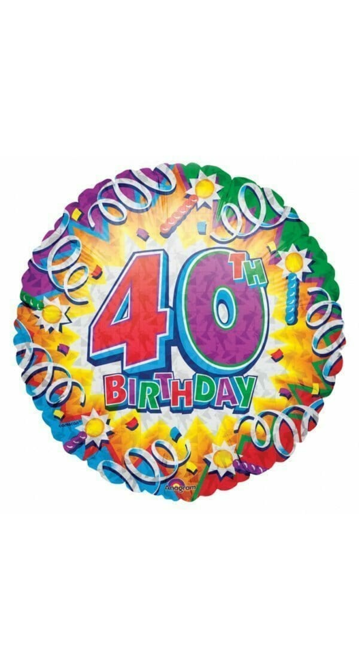 Birthday Explosion 40th Prismatic 18'' Foil Balloon (45cm)