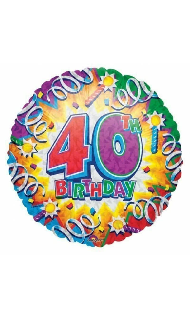 Birthday Explosion 40th Prismatic 18'' Foil Balloon (45cm)