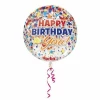 Happy Birthday Clear Orbz Confetti Foil Balloon - 38cm x 40cm