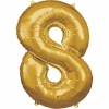 34 Inch Foil Balloon Number 8 - Gold