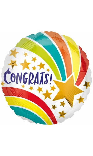 Congrats Shooting Star Standard Foil Balloon - 43cm