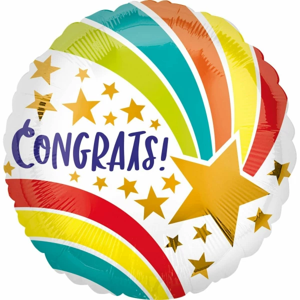 Congrats Shooting Star Standard Foil Balloon - 43cm