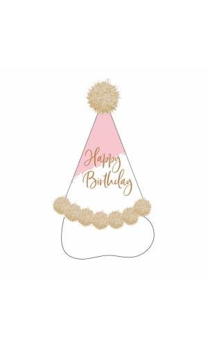 Rose Gold Birthday Party Hat Height 20cm