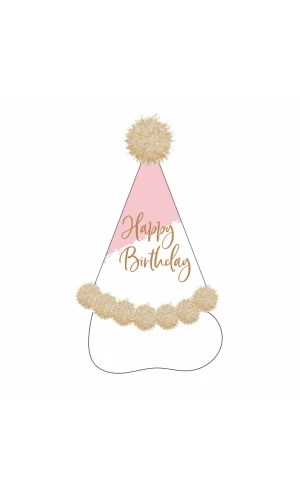 Rose Gold Birthday Party Hat Height 20cm