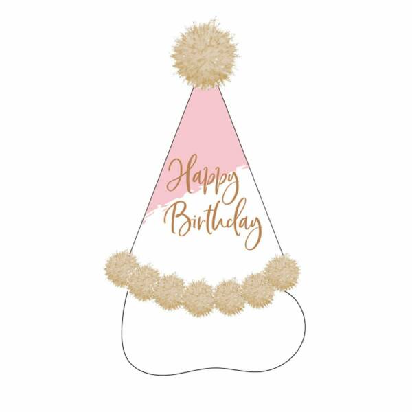 Rose Gold Birthday Party Hat Height 20cm