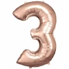 34 Inch Foil Balloon Number 3 - Rose Gold
