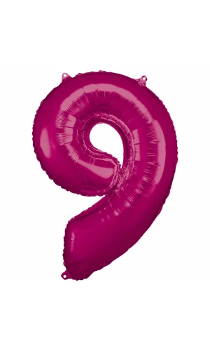 34 Inch Foil Balloon Number 9 - Pink