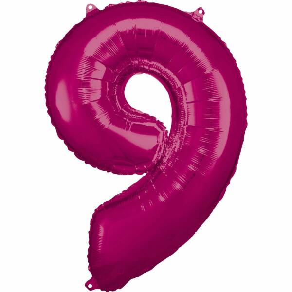 34 Inch Foil Balloon Number 9 - Pink