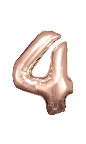 34 Inch Foil Balloon Number 4 - Rose Gold