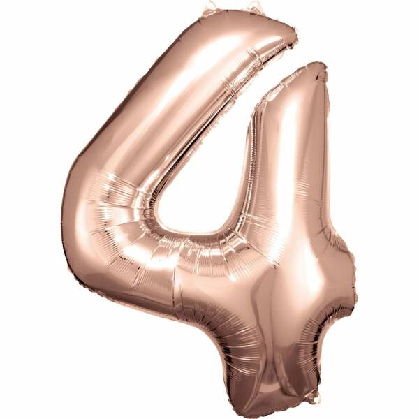34 Inch Foil Balloon Number 4 - Rose Gold