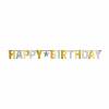 Happy Birthday Letter Banner Silver & Gold - 320 cm