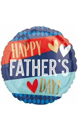 Happy Father's Day Stripes and Argyle Standard Foil Balloon - 43cm