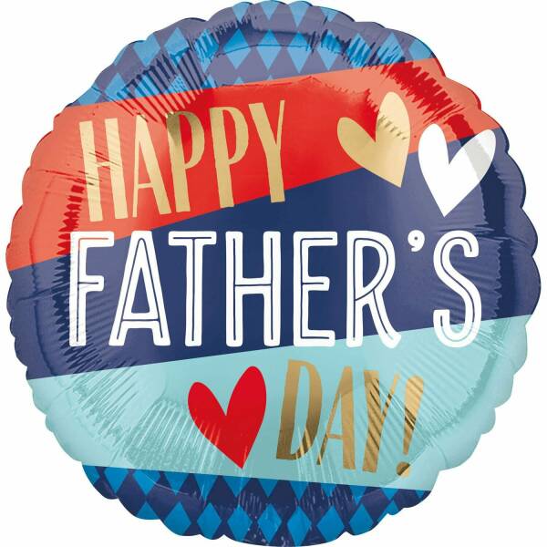 Happy Father's Day Stripes and Argyle Standard Foil Balloon - 43cm