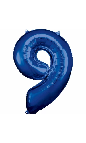 34 Inch Foil Balloon Number 9 - Blue