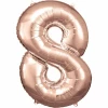 34 Inch Foil Balloon Number 8 - Rose Gold