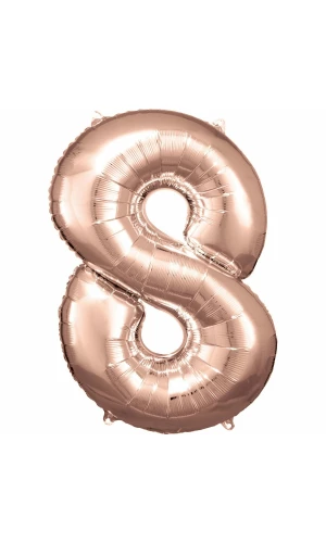 34 Inch Foil Balloon Number 8 - Rose Gold